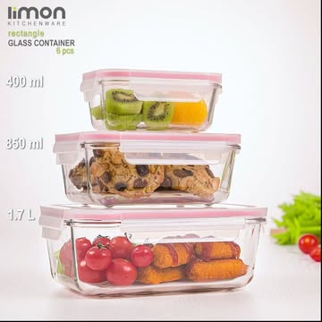 1806 ظروف شیشه ای مستطیل سایز ۱ و ۲ و ۳